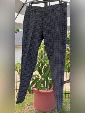 Kut from the Kloth Black and Gray Plaid Trousers